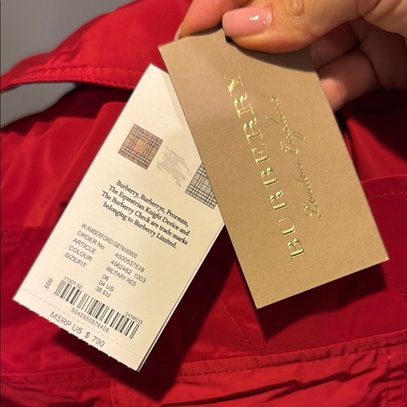 Red Trench Coat with Double-Breasted Front - Picture 2 of 3